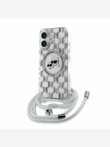 Karl Lagerfeld Karl Lagerfeld IML Monogram Crossbody K&CH Heads MagSafe Zadní Kryt pro iPhone 16 Transparent