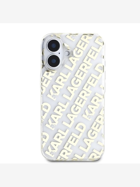 Karl Lagerfeld Karl Lagerfeld IML Electroplated Repeated Logo Zadní Kryt pro iPhone 16 Gold