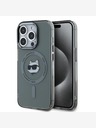 Karl Lagerfeld Karl Lagerfeld IML Choupette Head Metal Frame MagSafe Zadní Kryt pro iPhone 15 Pro Max Black