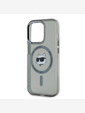 Karl Lagerfeld Karl Lagerfeld IML Choupette Head Metal Frame MagSafe Zadní Kryt pro iPhone 15 Pro Max Black