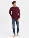 Ombre Clothing Vínové pánské basic tričko s kapsičkou Ombre Clothing