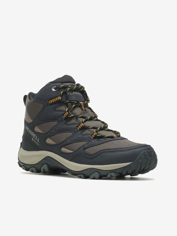 Merrell Hnědo-černé pánské kotníkové outdoorové tenisky MERRELL West Rim Sport Mid GTX