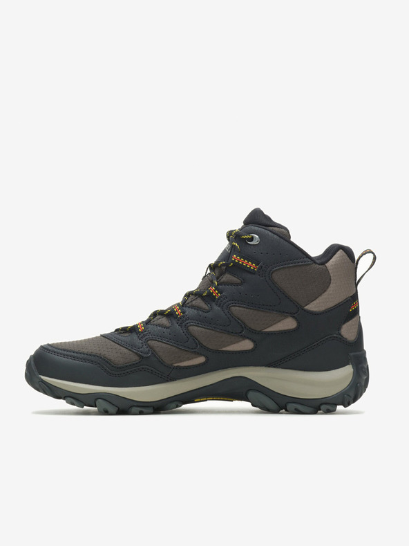 Merrell Hnědo-černé pánské kotníkové outdoorové tenisky MERRELL West Rim Sport Mid GTX