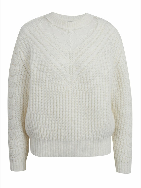 Orsay Krémový dámský svetr s krajkou ORSAY