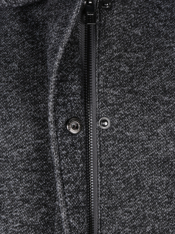 ONLY Tmavě šedý žíhaný lehký kabát s kapucí ONLY Sedona