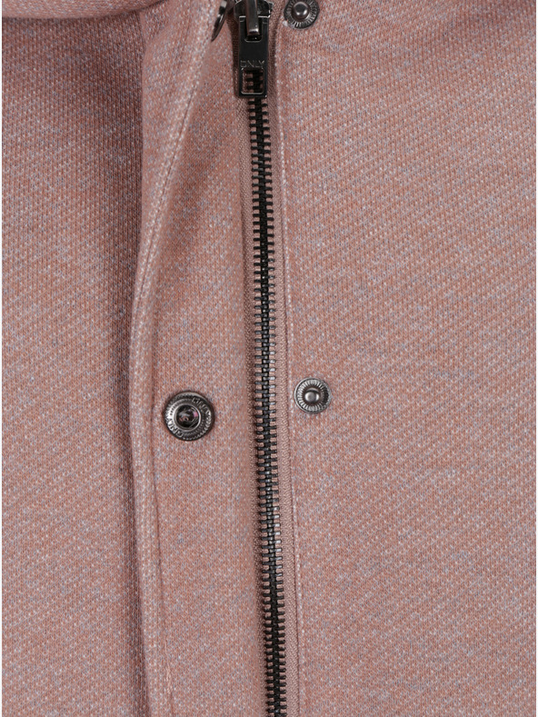 ONLY Starorůžový dámský žíhaný lehký kabát s kapucí ONLY Sedona