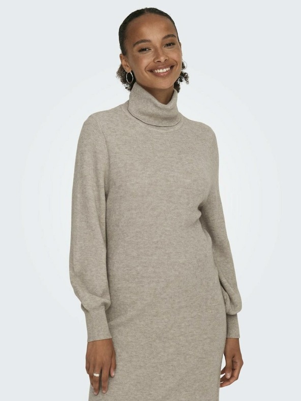 ONLY Béžové dámské svetrové šaty ONLY Sasha