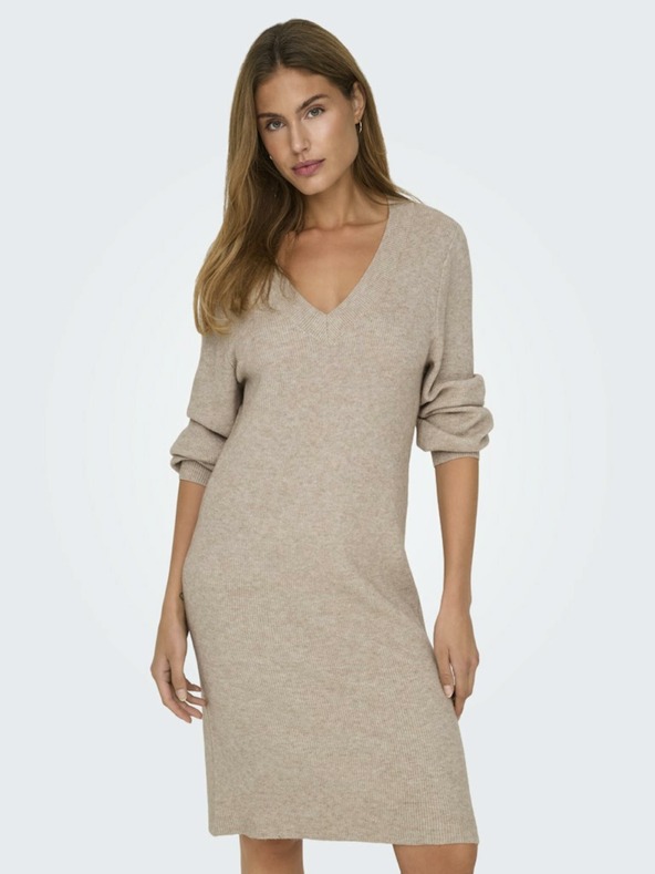 ONLY Béžové dámské svetrové šaty ONLY Katia