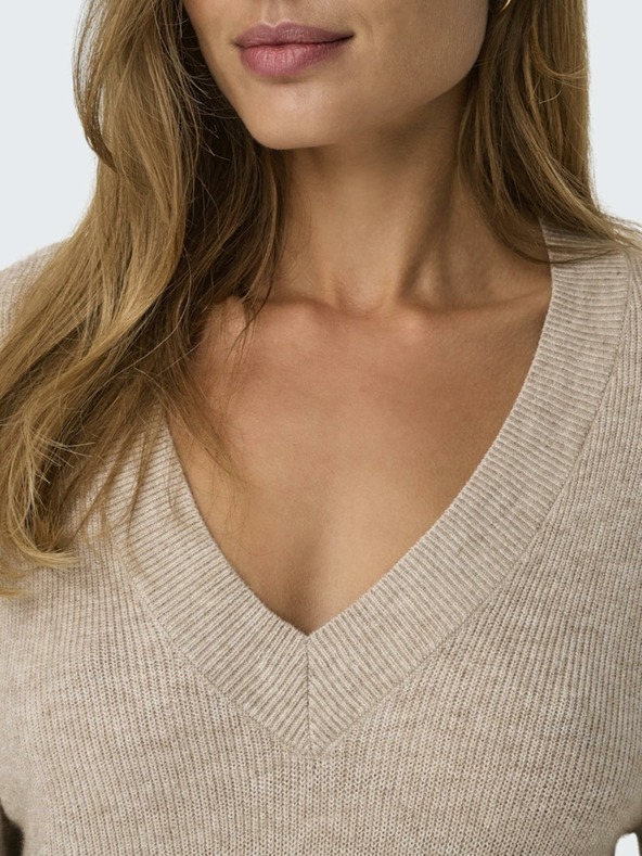 ONLY Béžové dámské svetrové šaty ONLY Katia