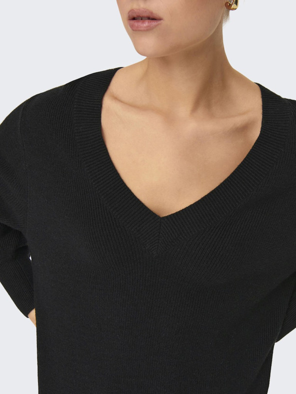 ONLY Černé dámské svetrové šaty ONLY Katia