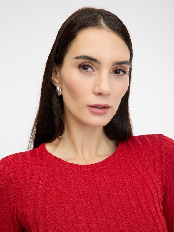 Orsay Červené dámské tričko s dlouhým rukávem ORSAY