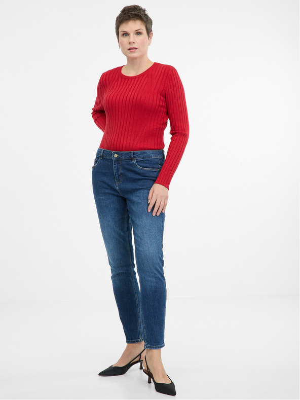 Orsay Červené dámské tričko s dlouhým rukávem ORSAY