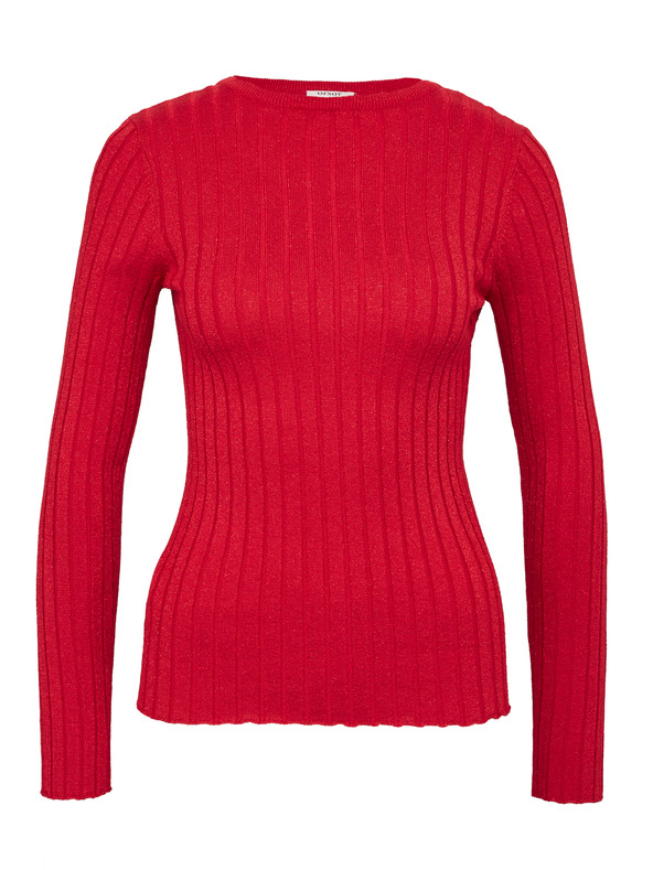 Orsay Červené dámské tričko s dlouhým rukávem ORSAY