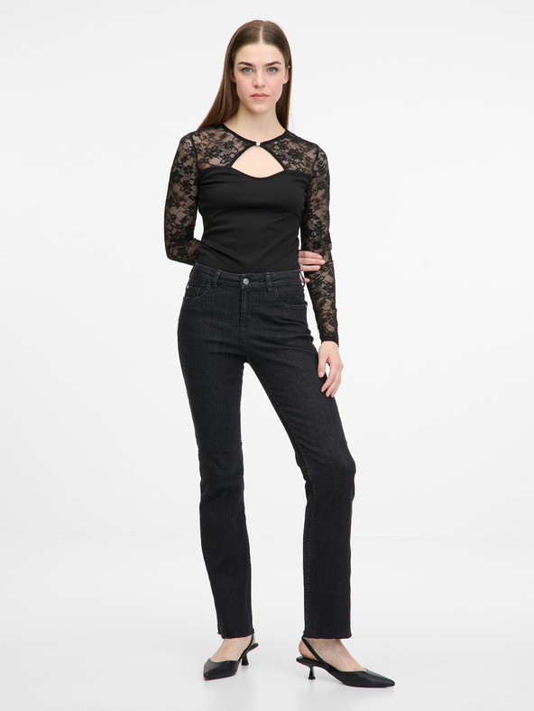 Orsay Černé dámské body s dlouhým rukávem ORSAY