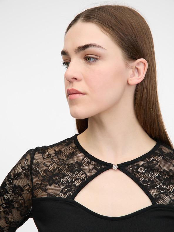 Orsay Černé dámské body s dlouhým rukávem ORSAY