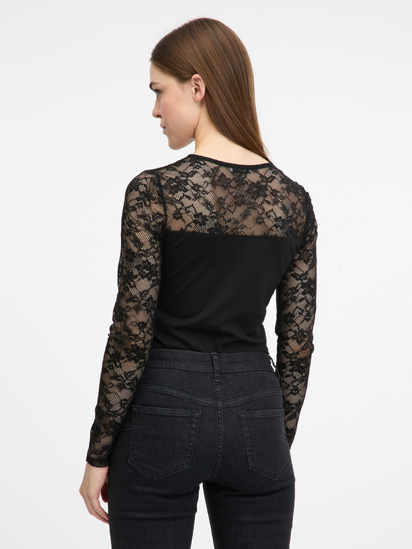 Orsay Černé dámské body s dlouhým rukávem ORSAY