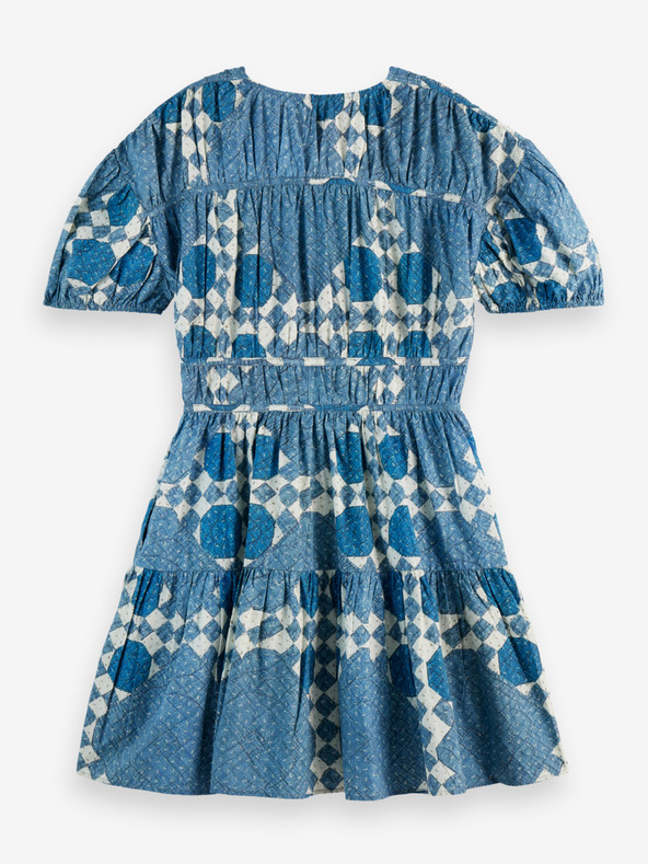 Scotch & Soda Modré dámské vzorované šaty Scotch & Soda