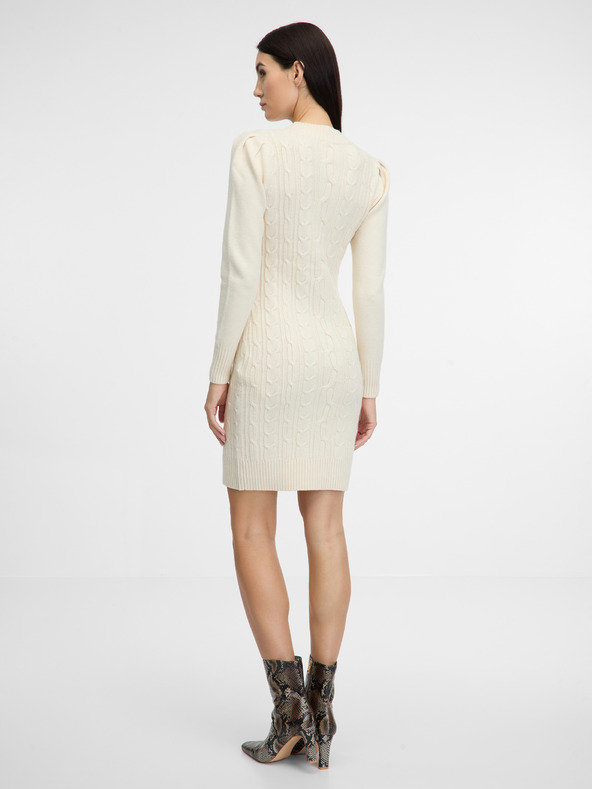 Orsay Krémové dámské svetrové šaty ORSAY