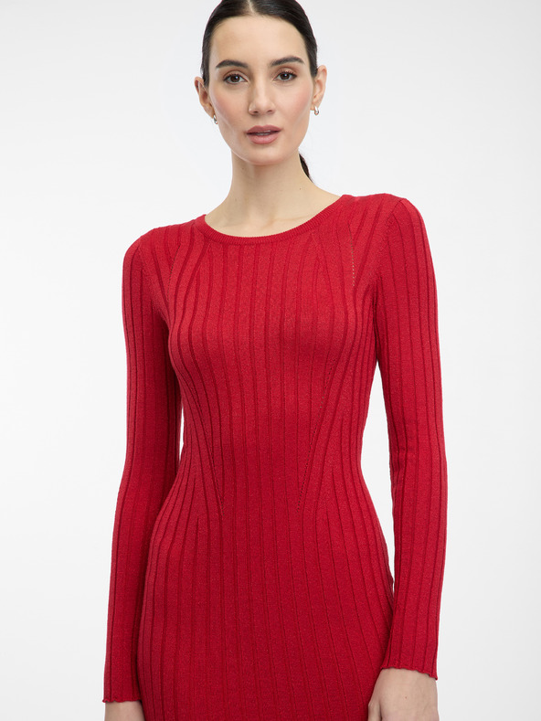 Orsay Červené dámské midi šaty ORSAY