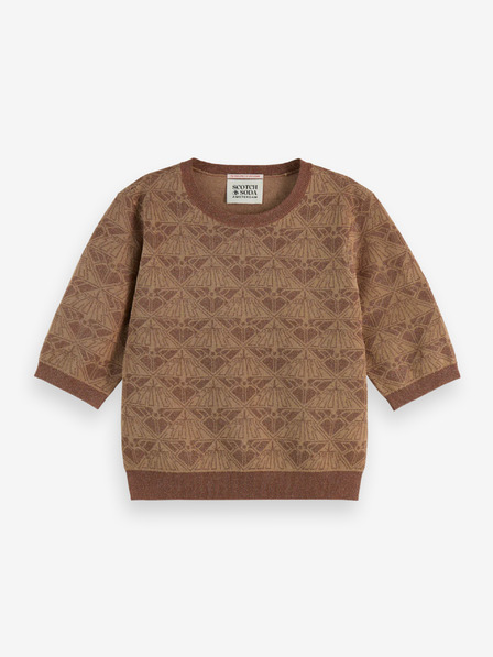 Scotch & Soda Hnědý dámský vzorovaný svetr Scotch & Soda