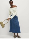 Marks & Spencer Džínová midi sukně s ozdobnými švy Marks & Spencer námořnická modrá