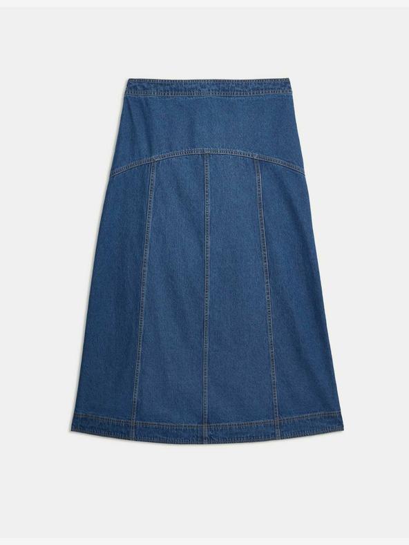 Marks & Spencer Džínová midi sukně s ozdobnými švy Marks & Spencer námořnická modrá