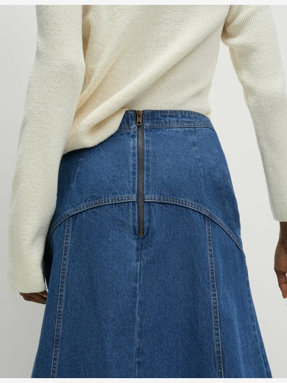 Marks & Spencer Džínová midi sukně s ozdobnými švy Marks & Spencer námořnická modrá