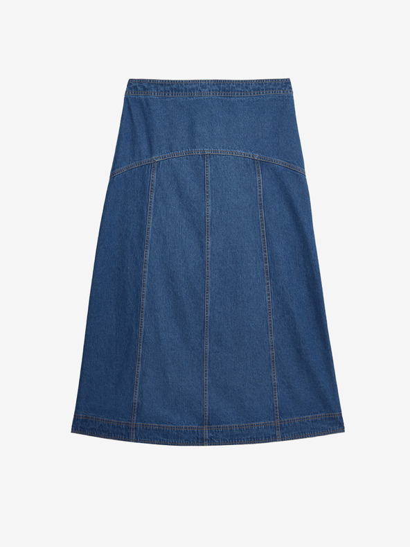 Marks & Spencer Džínová midi sukně s ozdobnými švy Marks & Spencer námořnická modrá