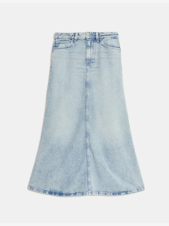 Marks & Spencer Džínová maxi sukně áčkového střihu Marks & Spencer námořnická modrá