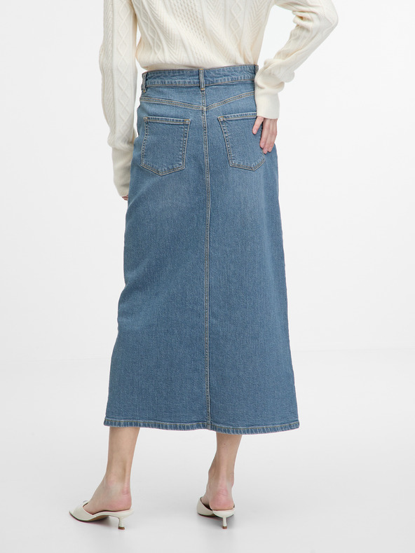 Orsay Modrá dámská džínová maxi sukně ORSAY