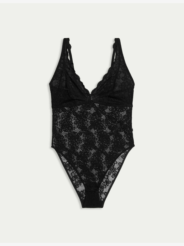Marks & Spencer Krajkové body Cleo bez kostic Marks & Spencer černá