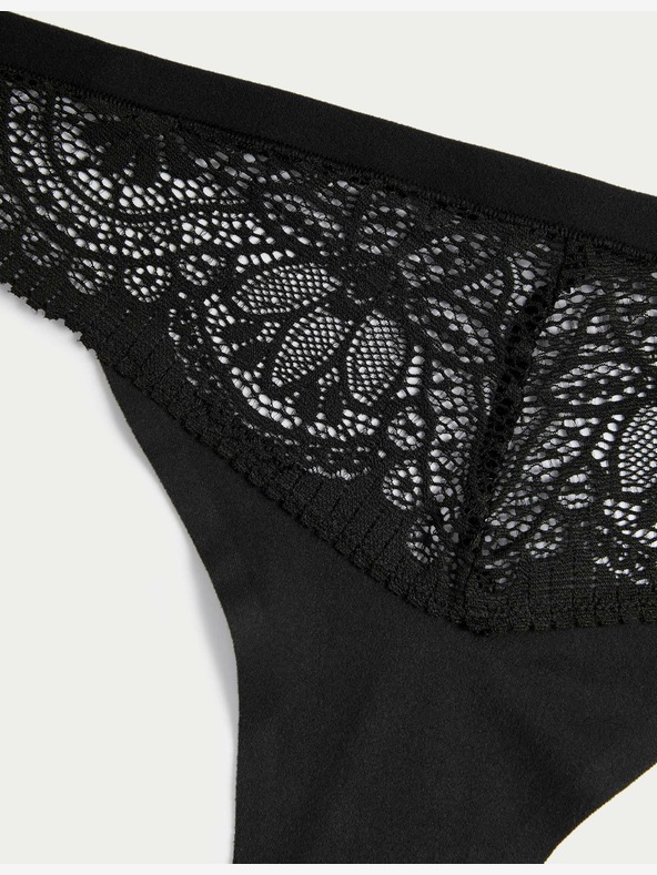 Marks & Spencer Tanga Body Soft™ s krajkou, sada 3 ks Marks & Spencer černá