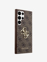 Guess Guess PU 4G Metal Logo Zadní Kryt pro Samsung Galaxy S23 Ultra Brown