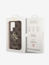 Guess Guess PU 4G Metal Logo Zadní Kryt pro Samsung Galaxy S23 Ultra Brown