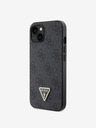 Guess Guess PU 4G Strass Triangle Metal Logo Zadní Kryt pro iPhone 15 Black
