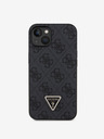 Guess Guess PU 4G Strass Triangle Metal Logo Zadní Kryt pro iPhone 15 Black