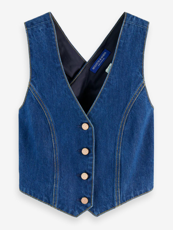 Scotch & Soda Modrá dámská džínová vesta Scotch & Soda