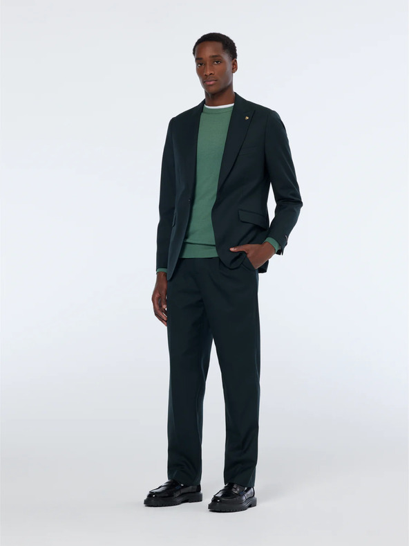 Scotch & Soda Tmavě zelené vlněné pánské sako Scotch & Soda