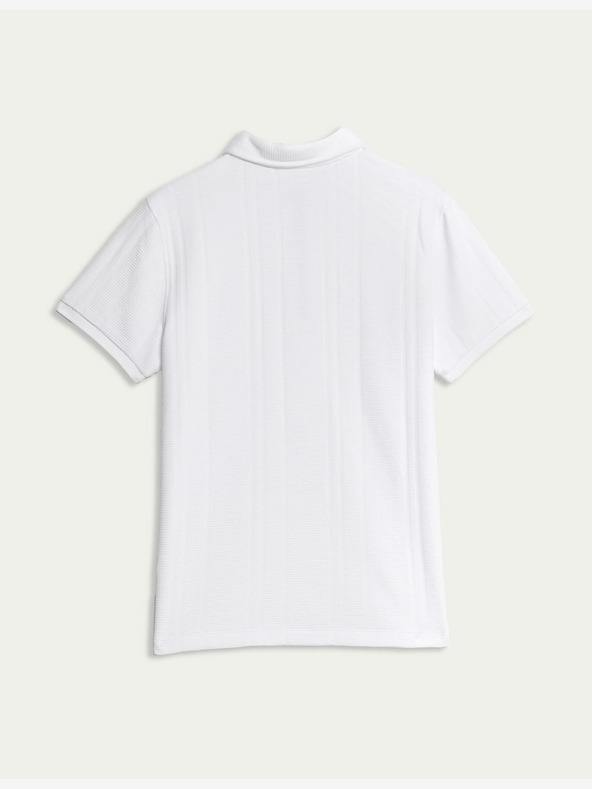 Marks & Spencer Texturovaná polokošile z čisté bavlny se zipem (2–16 let) Marks & Spencer bílá