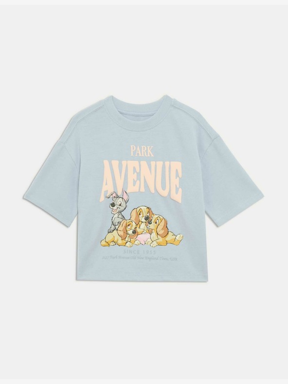 Marks & Spencer Tričko z čisté bavlny Lady and the Tramp™ (1–8 let) Marks & Spencer modrá