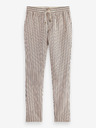 Scotch & Soda Béžové pánské pruhované kalhoty s příměsí lnu Scotch & Soda