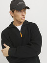 Jack & Jones Černý pánský svetr se zipem Jack & Jones Outdoor