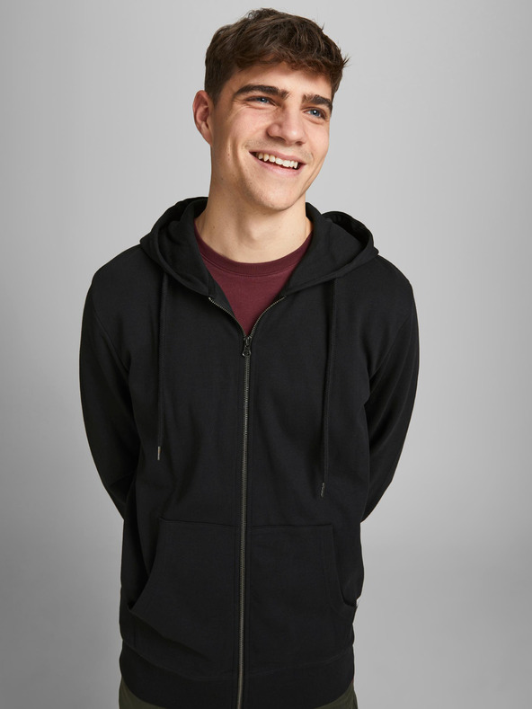 Jack & Jones Černá basic mikina s kapucí Jack & Jones