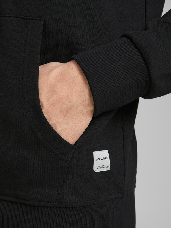 Jack & Jones Černá basic mikina s kapucí Jack & Jones