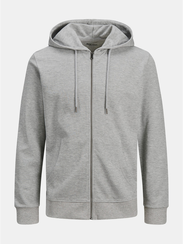 Jack & Jones Světle šedá basic mikina s kapucí Jack & Jones