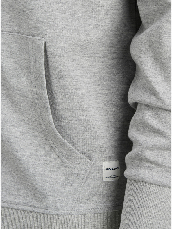 Jack & Jones Světle šedá basic mikina s kapucí Jack & Jones