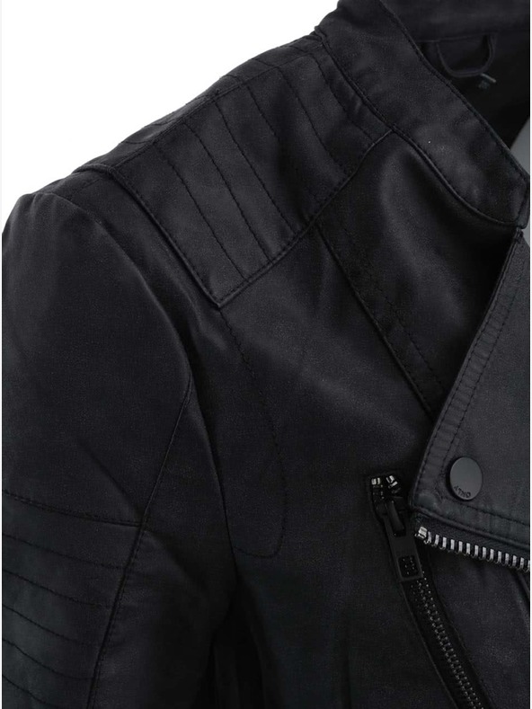 ONLY Černý dámský koženkový křivák s kapsami ONLY Biker