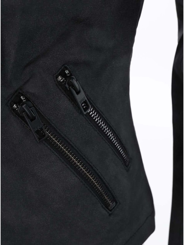 ONLY Černý dámský koženkový křivák s kapsami ONLY Biker