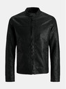 Jack & Jones Černá koženková bunda Jack & Jones Warner