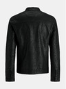 Jack & Jones Černá koženková bunda Jack & Jones Warner